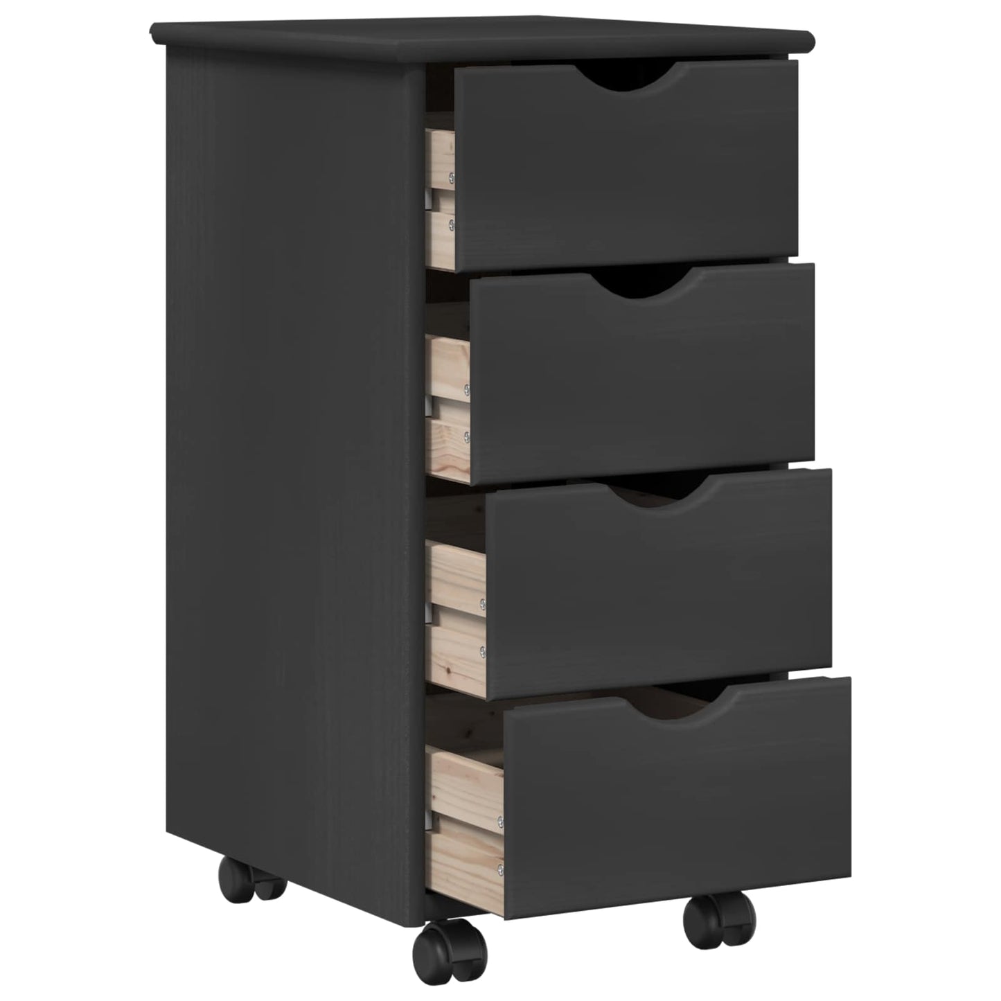 vidaXL Κινητό Ντουλάπι 34 x 39 x 65,5 cm Στερεό ξύλο πεύκου Γκρι