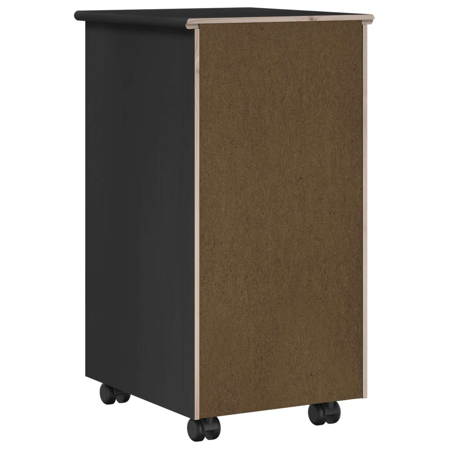 vidaXL Κινητό Ντουλάπι 34 x 39 x 65,5 cm Στερεό ξύλο πεύκου Μαύρο