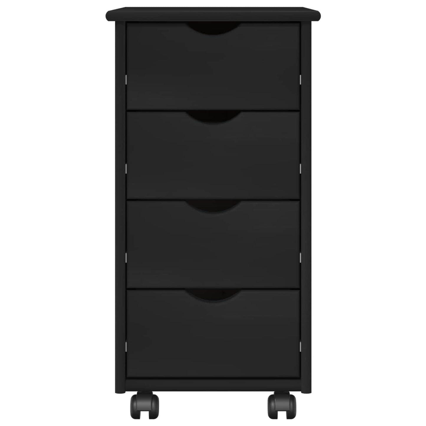 vidaXL Κινητό Ντουλάπι 34 x 39 x 65,5 cm Στερεό ξύλο πεύκου Μαύρο