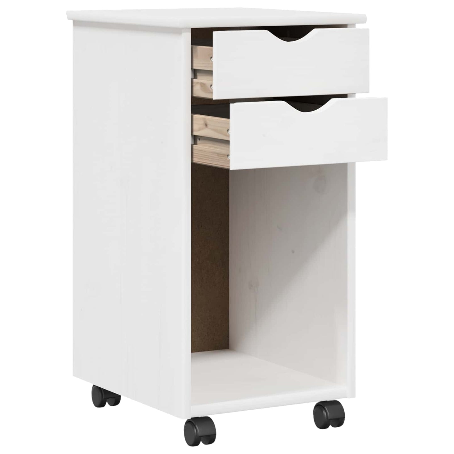 vidaXL Κινητό Ντουλάπι 34 x 39 x 65,5 cm Στερεό πεύκο Λευκός