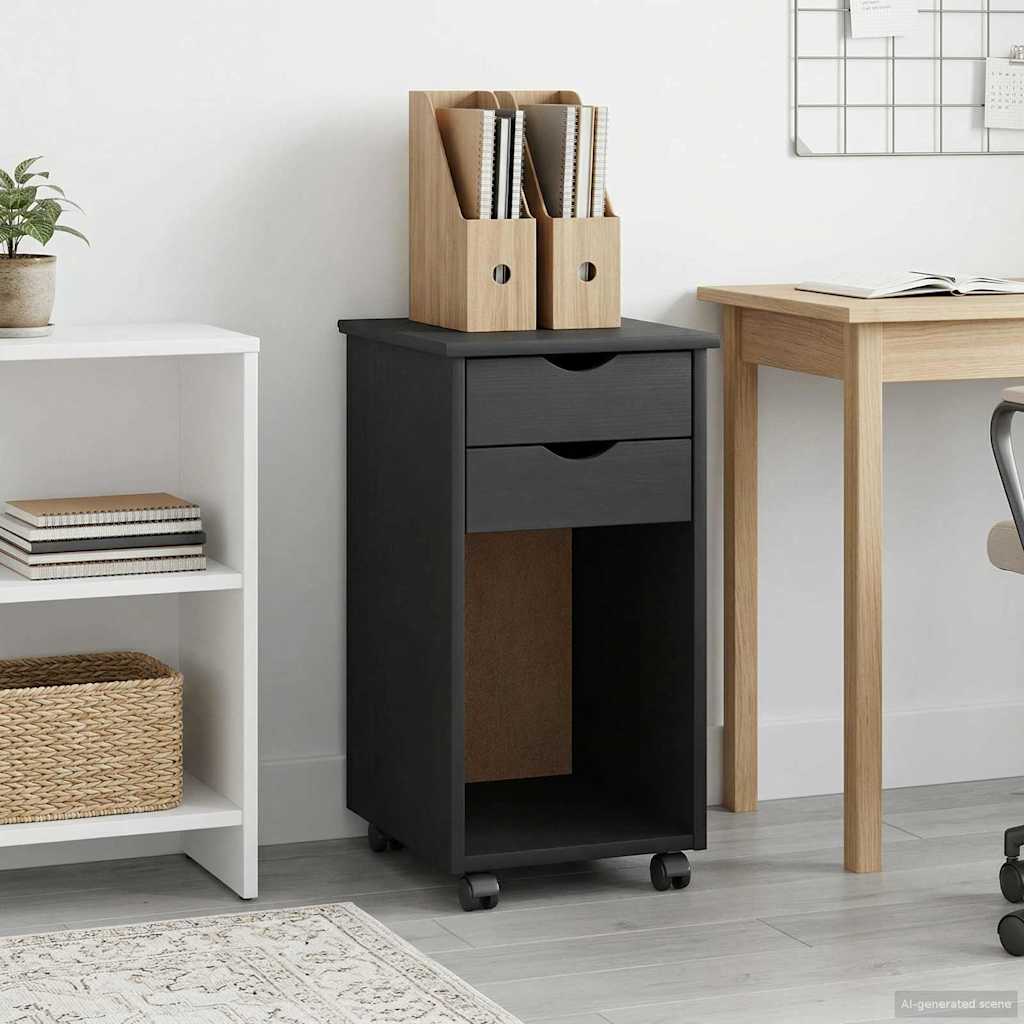 vidaXL Κινητό Ντουλάπι 34 x 39 x 65,5 cm Στερεό πεύκο Γκρι