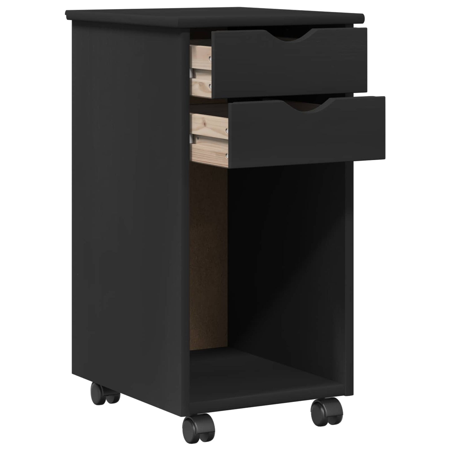 vidaXL Κινητό Ντουλάπι 34 x 39 x 65,5 cm Στερεό πεύκο Μαύρο
