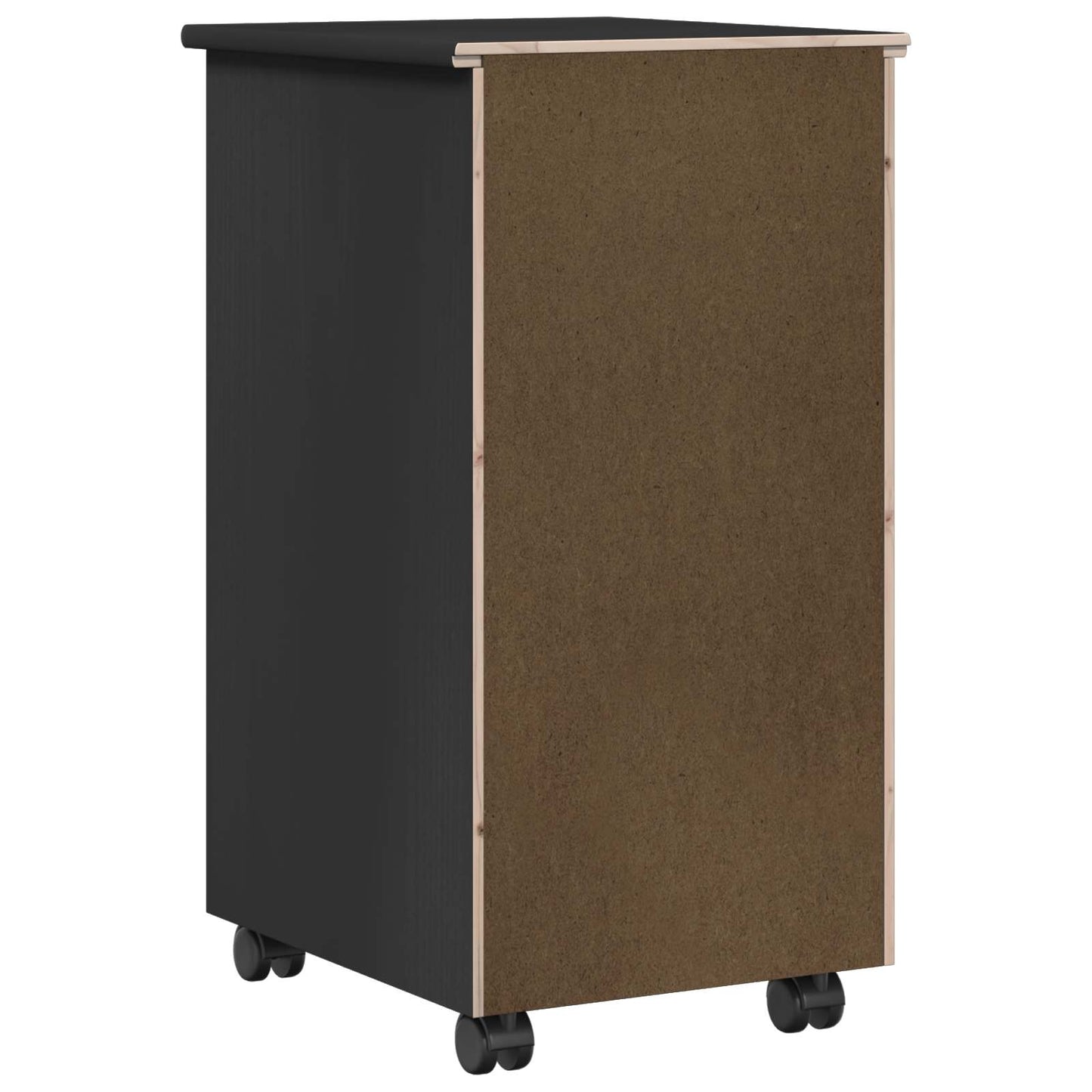 vidaXL Κινητό Ντουλάπι 34 x 39 x 65,5 cm Στερεό πεύκο Μαύρο