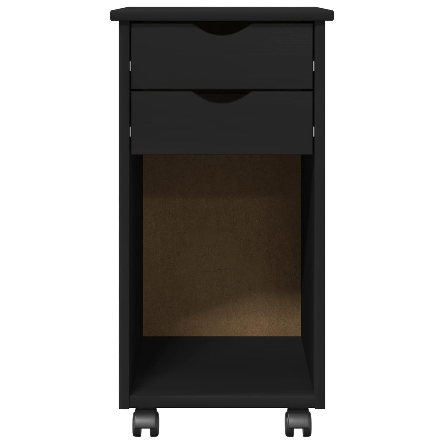 vidaXL Κινητό Ντουλάπι 34 x 39 x 65,5 cm Στερεό πεύκο Μαύρο