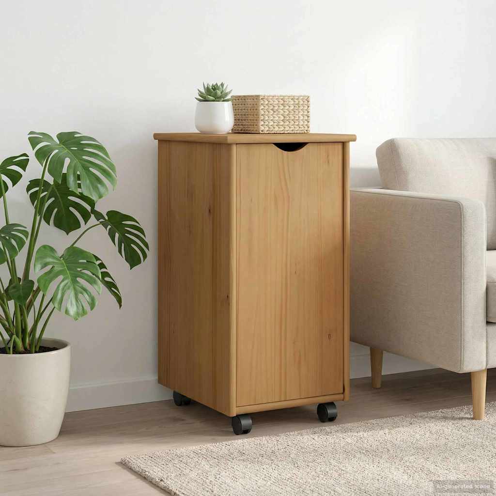 vidaXL Κινητό Ντουλάπι Μέλι Καφέ 34 x 39 x 65,5 cm Στερεό ξύλο πεύκου