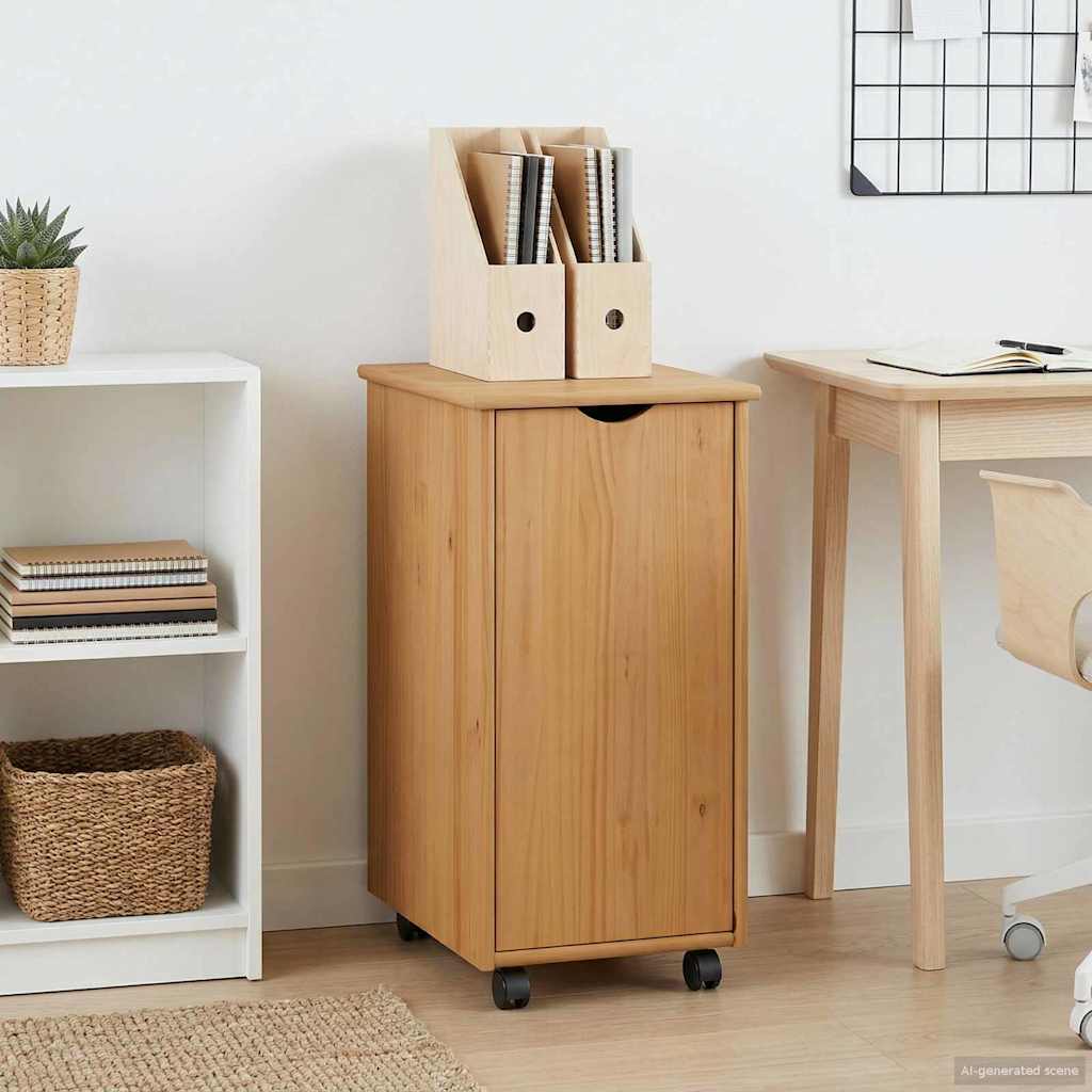 vidaXL Κινητό Ντουλάπι Μέλι Καφέ 34 x 39 x 65,5 cm Στερεό ξύλο πεύκου