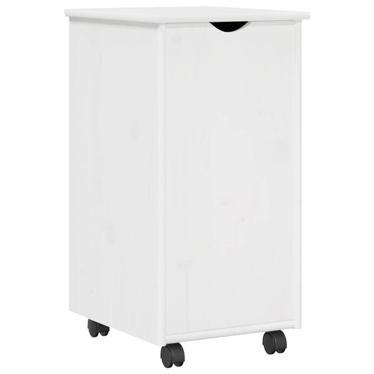 vidaXL Κινητό Ντουλάπι Λευκό 34 x 39 x 65,5 cm Στερεό ξύλο πεύκου