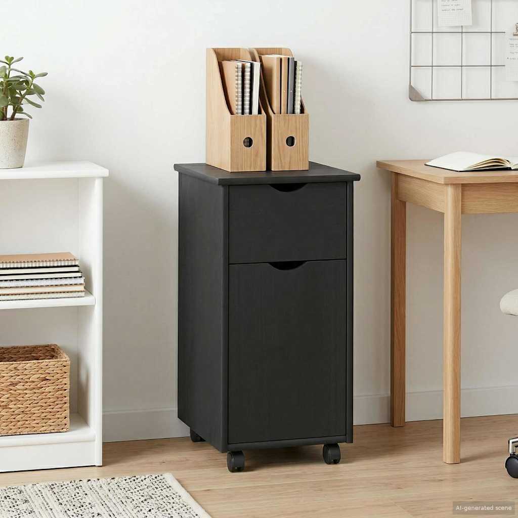 vidaXL Κινητό Ντουλάπι Γκρι 34 x 39 x 65,5 cm Στερεό ξύλο πεύκου