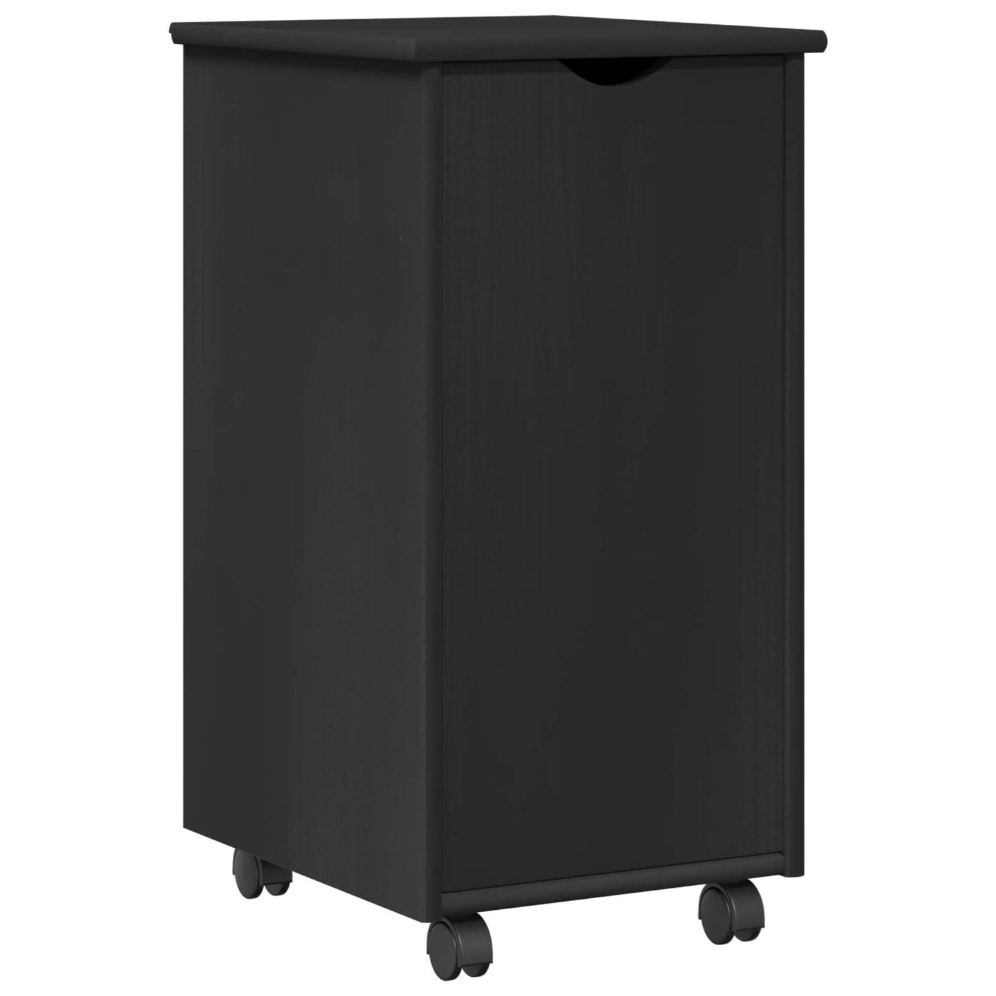 vidaXL Κινητό Ντουλάπι Μαύρο 34 x 39 x 65,5 cm Στερεό ξύλο πεύκου