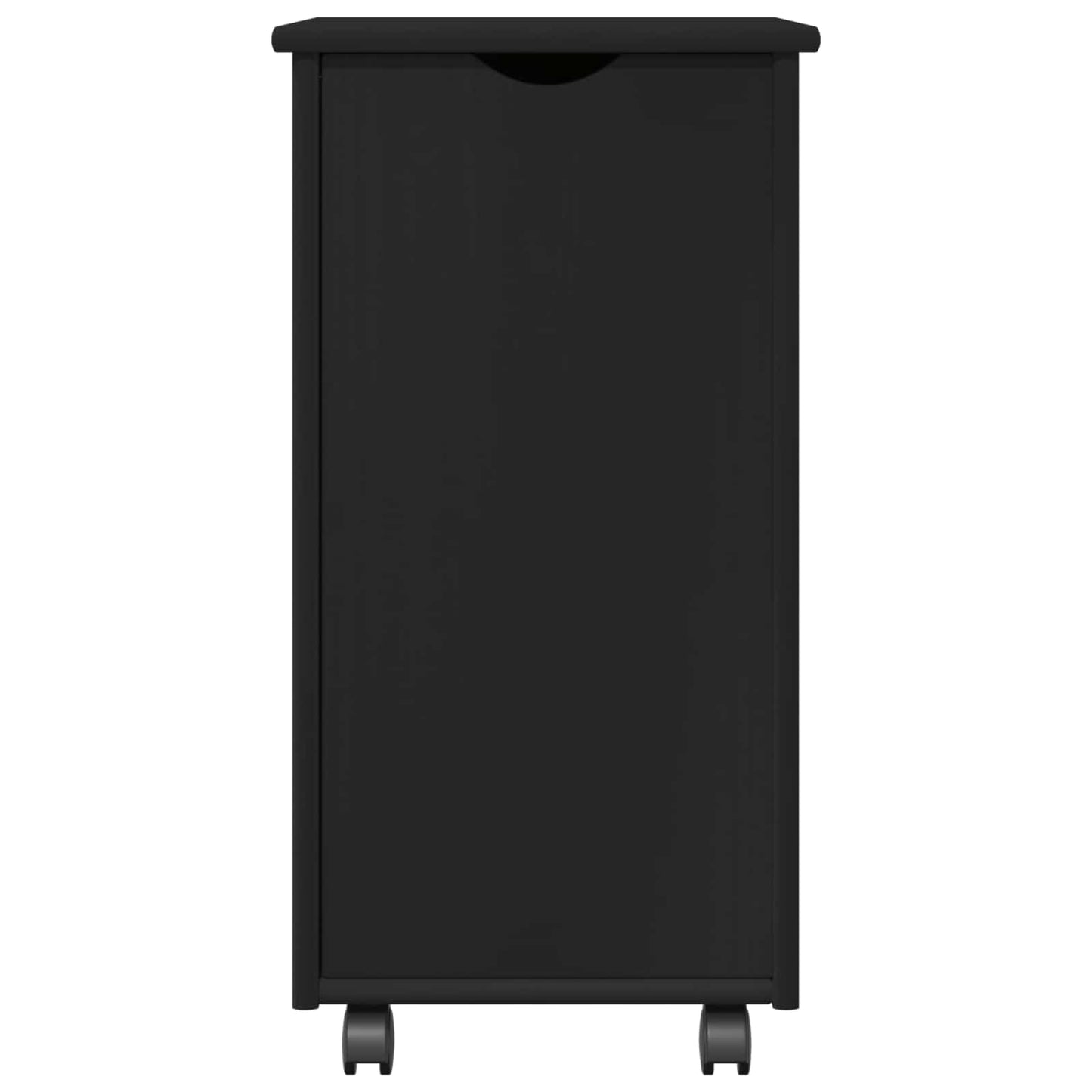 vidaXL Κινητό Ντουλάπι Μαύρο 34 x 39 x 65,5 cm Στερεό ξύλο πεύκου