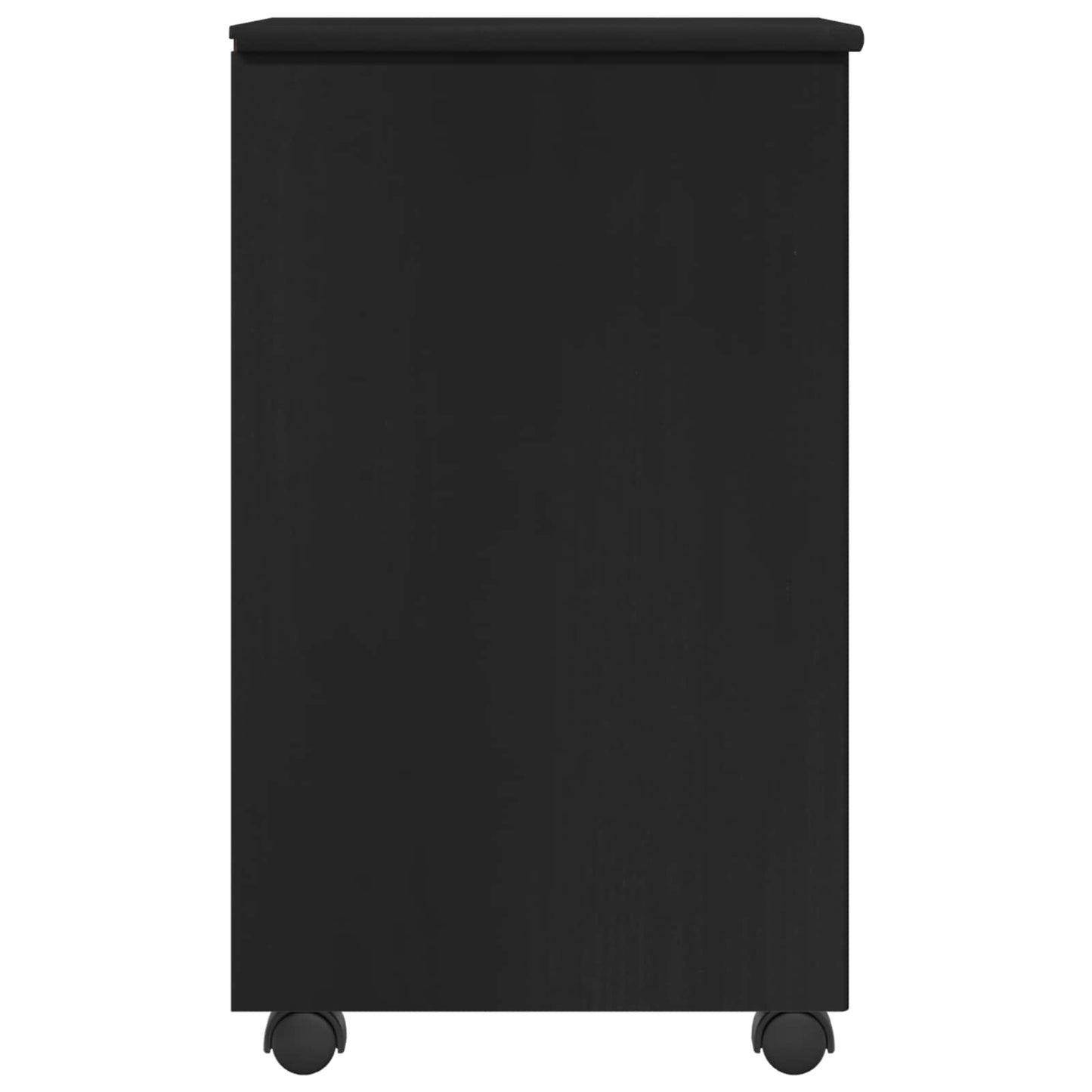 vidaXL Κινητό Ντουλάπι Μαύρο 34 x 39 x 65,5 cm Στερεό ξύλο πεύκου