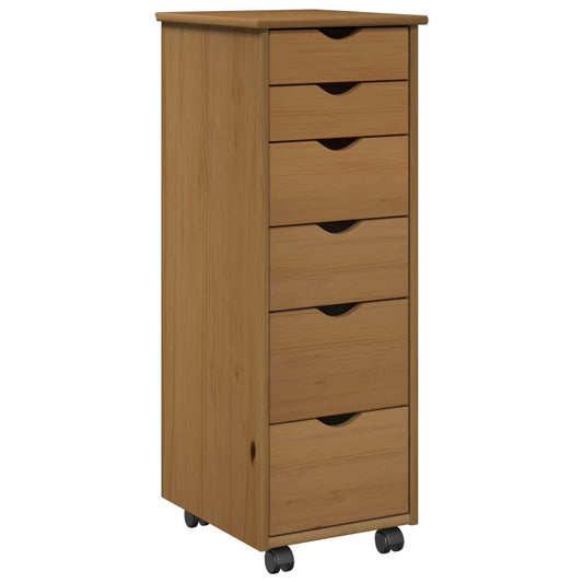 vidaXL Κινητό Ντουλάπι 34 x 39 x 93,5 εκ Στερεό ξύλο πεύκου Μέλι Καφέ