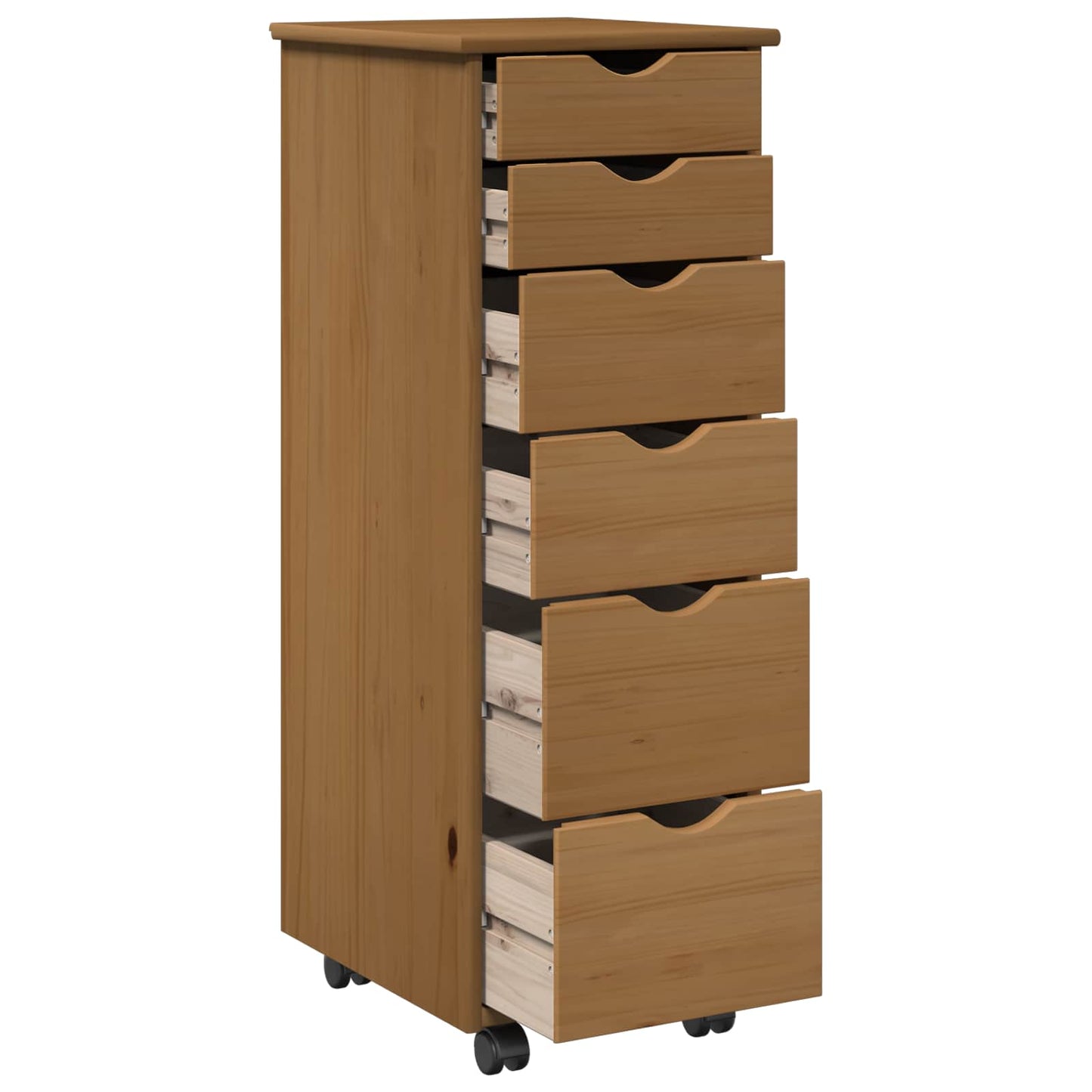 vidaXL Κινητό Ντουλάπι 34 x 39 x 93,5 εκ Στερεό ξύλο πεύκου Μέλι Καφέ