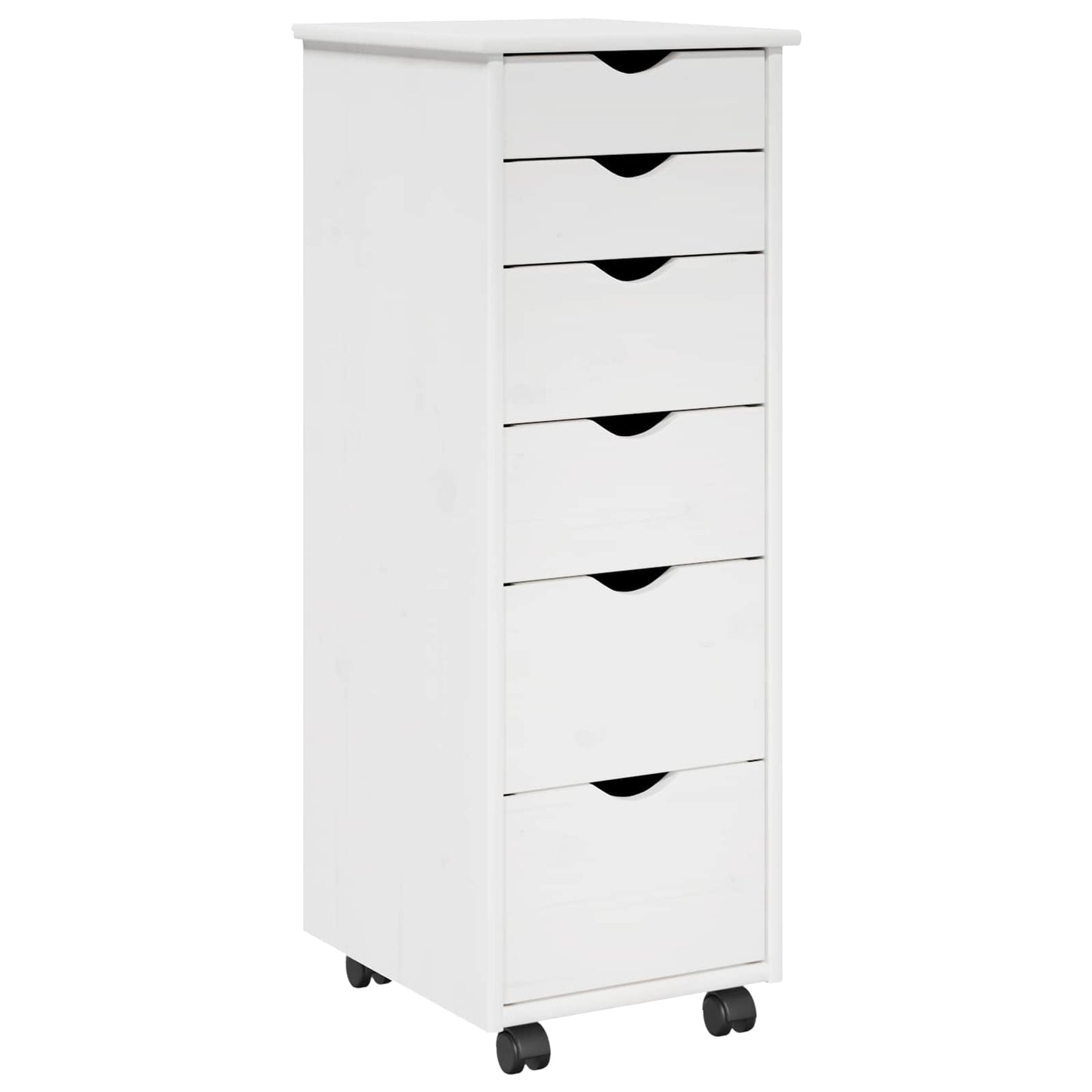 vidaXL Κινητό Ντουλάπι 34 x 39 x 93,5 εκ Στερεό ξύλο πεύκου Λευκό