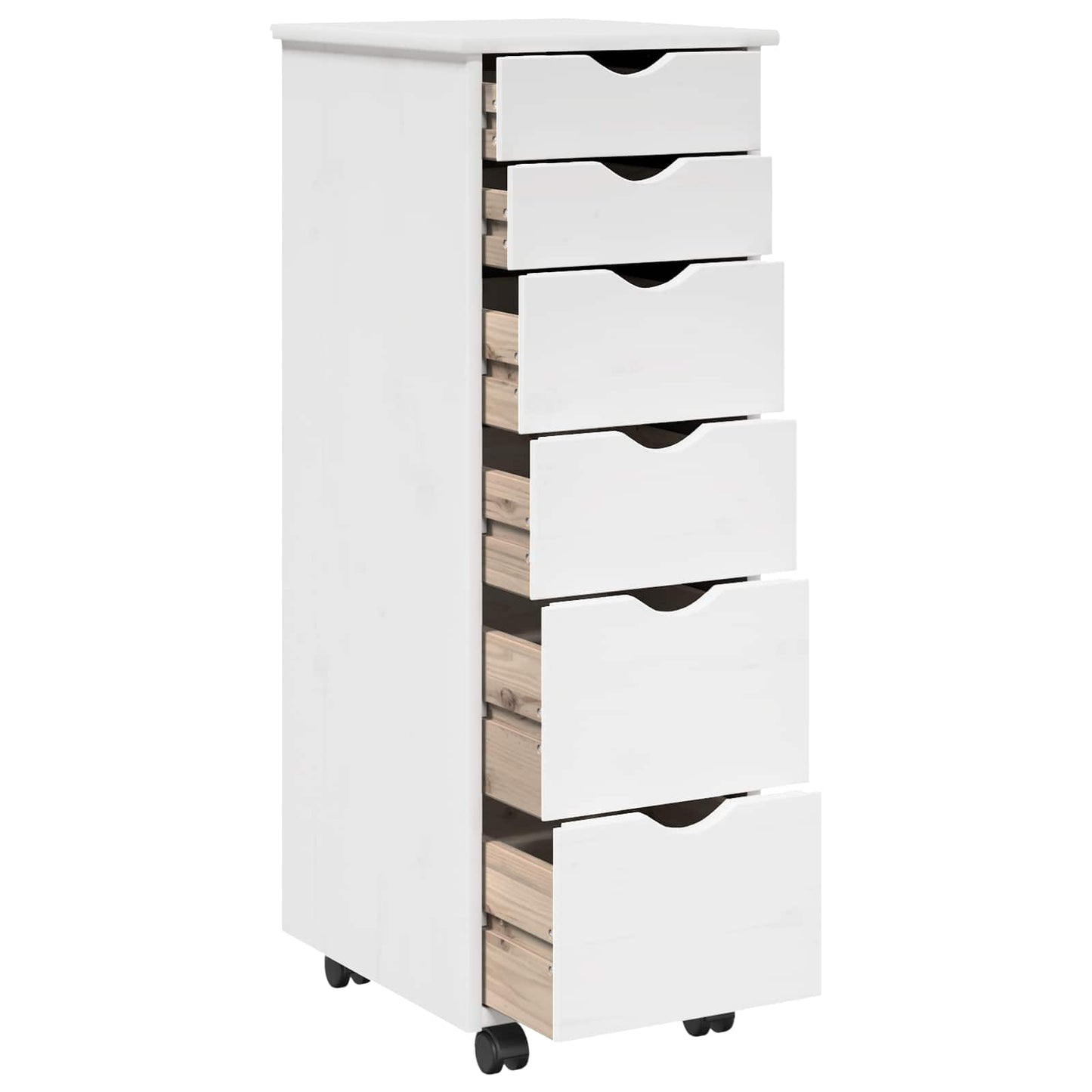 vidaXL Κινητό Ντουλάπι 34 x 39 x 93,5 εκ Στερεό ξύλο πεύκου Λευκό