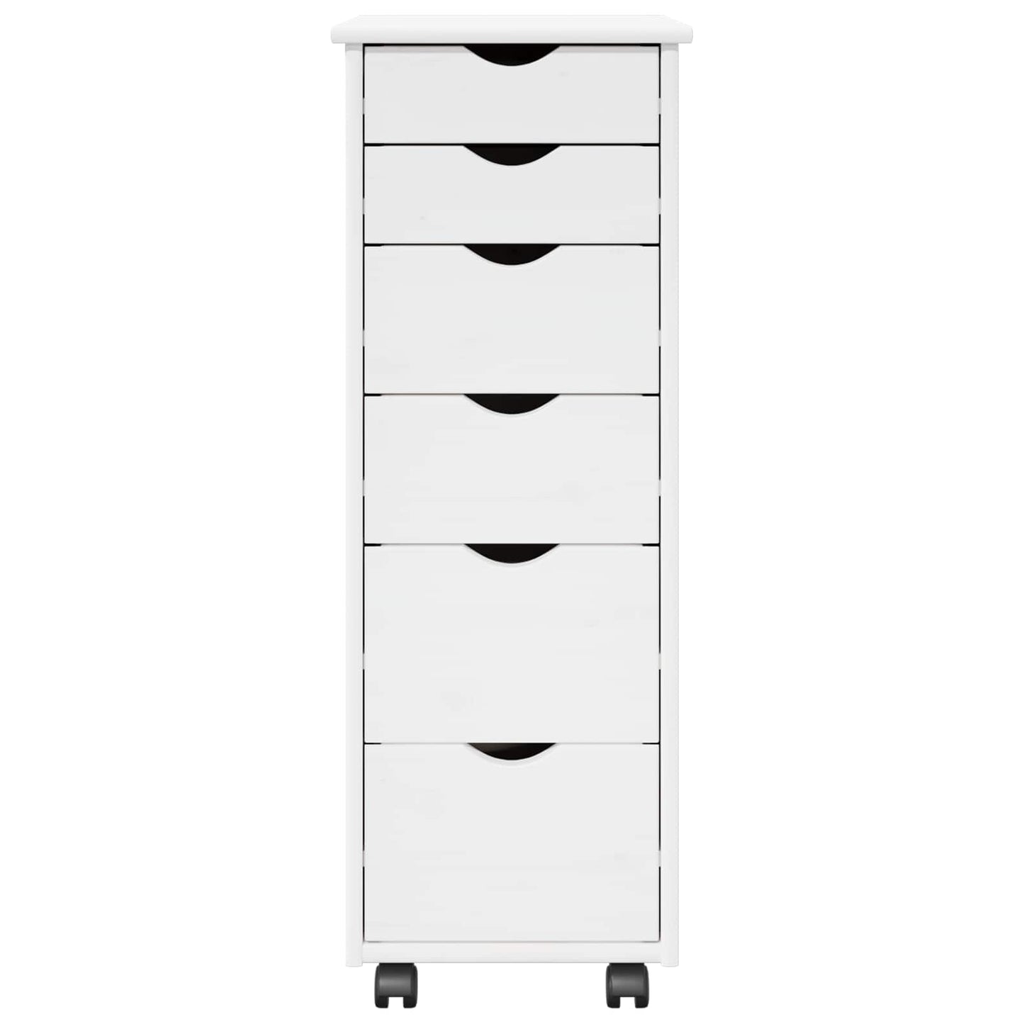 vidaXL Κινητό Ντουλάπι 34 x 39 x 93,5 εκ Στερεό ξύλο πεύκου Λευκό