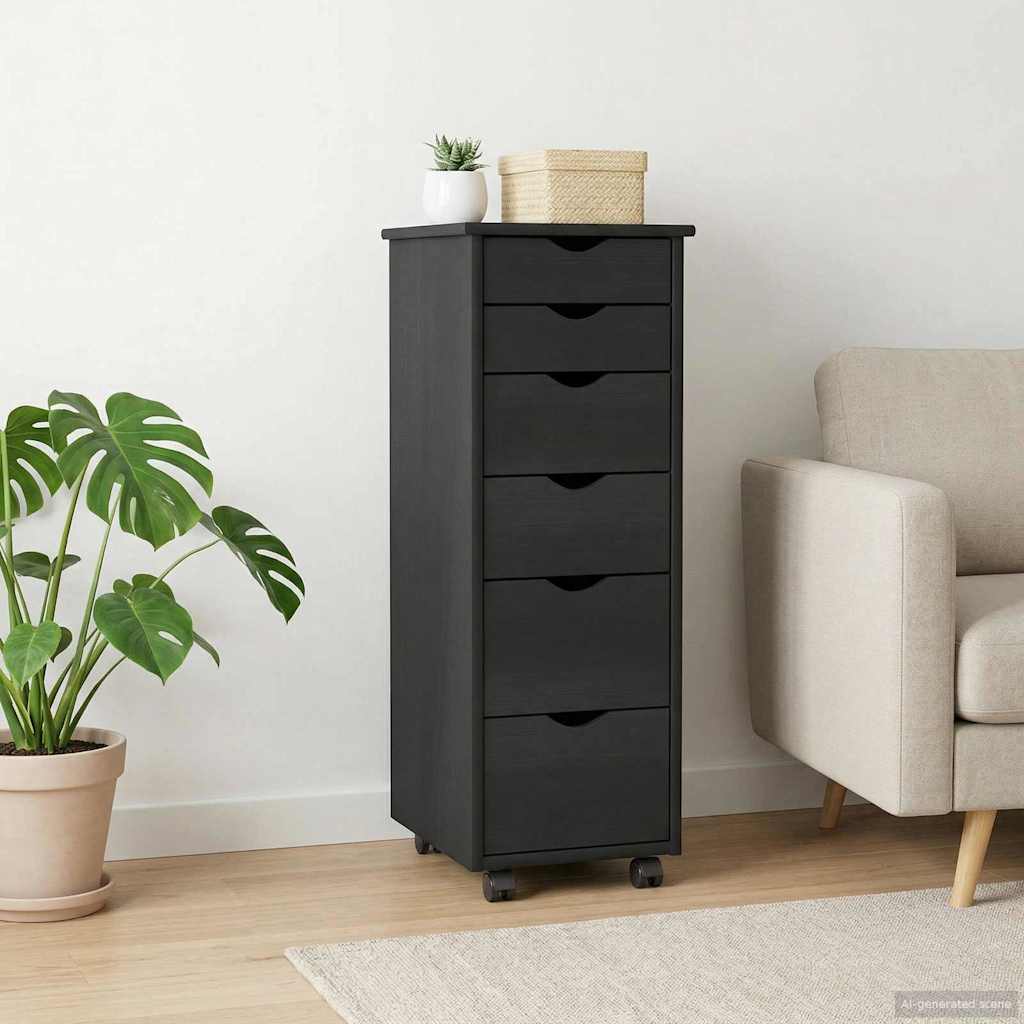 vidaXL Κινητό Ντουλάπι 34 x 39 x 93,5 εκ Στερεό ξύλο πεύκου Γκρι