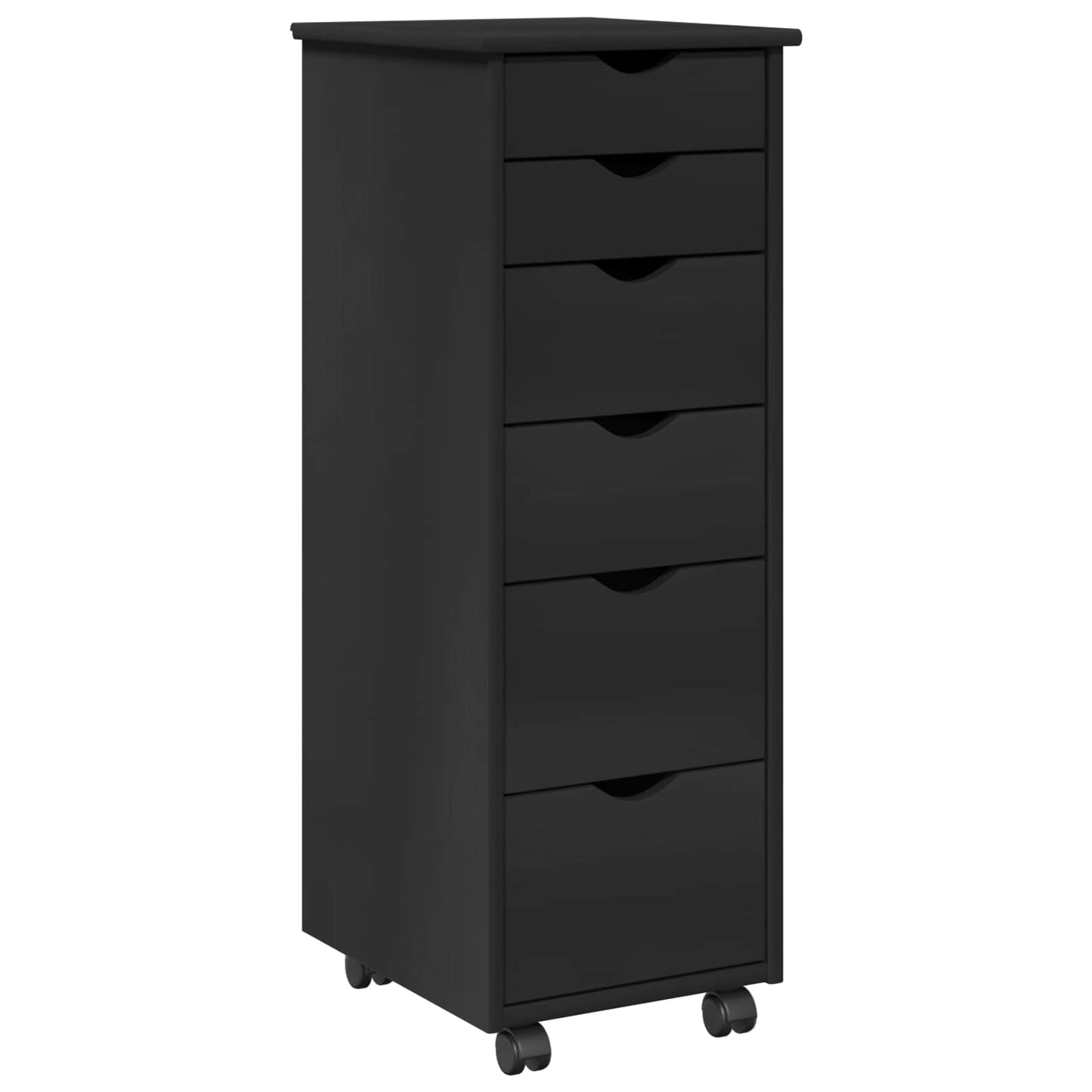 vidaXL Κινητό Ντουλάπι 34 x 39 x 93,5 εκ Στερεό ξύλο πεύκου Μαύρο