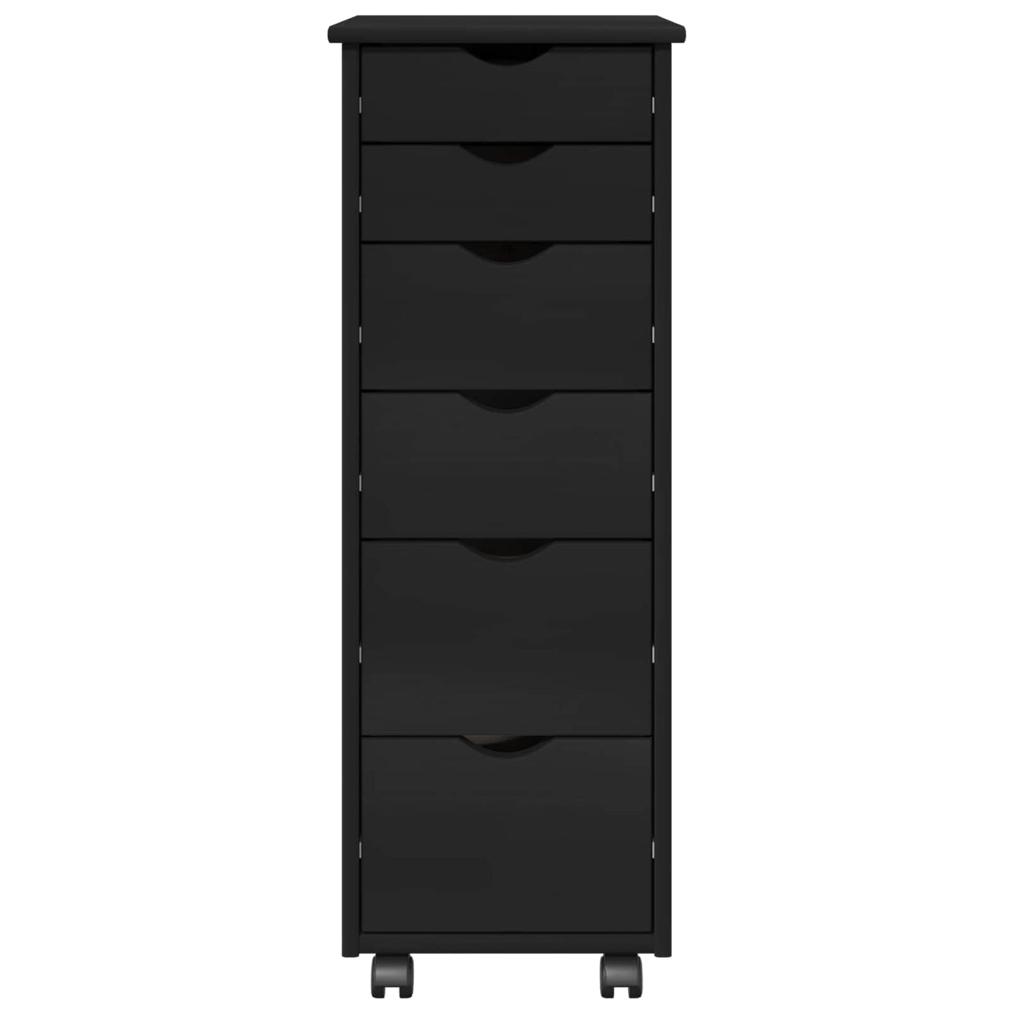 vidaXL Κινητό Ντουλάπι 34 x 39 x 93,5 εκ Στερεό ξύλο πεύκου Μαύρο