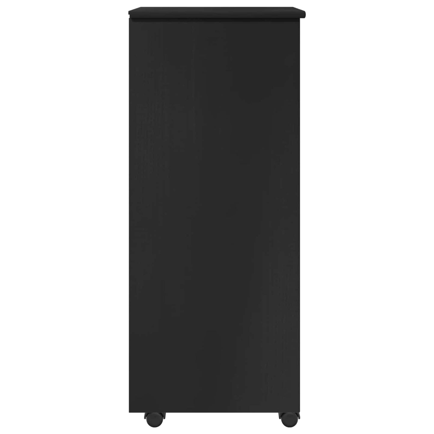 vidaXL Κινητό Ντουλάπι 34 x 39 x 93,5 εκ Στερεό ξύλο πεύκου Μαύρο