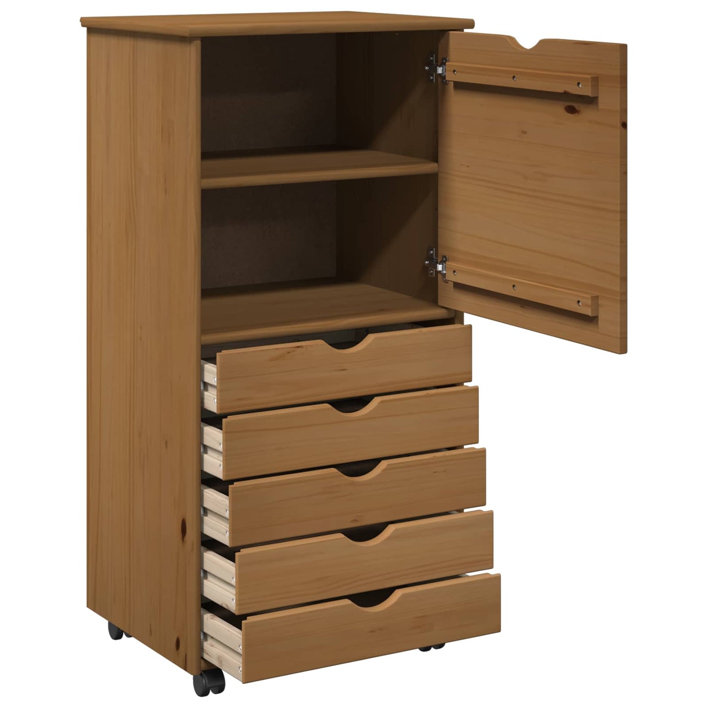 vidaXL Κινητό Ντουλάπι 53 x 39 x 103 cm Στερεό ξύλο πεύκου Μέλι Καφέ