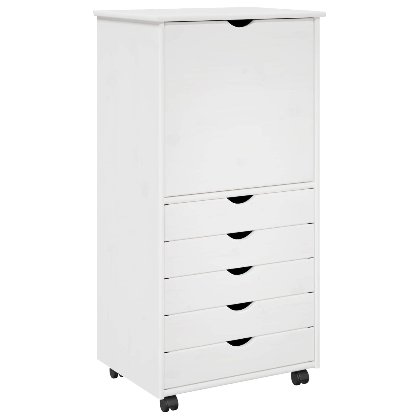 vidaXL Κινητό Ντουλάπι 53 x 39 x 103 cm Στερεό ξύλο πεύκου Λευκό