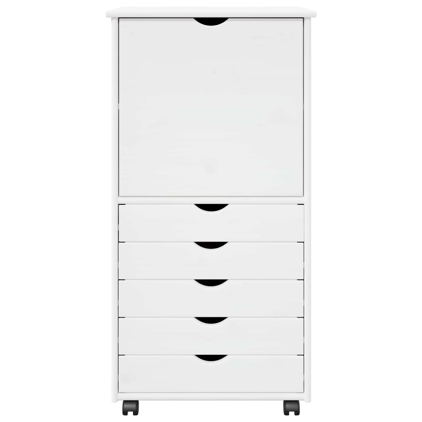vidaXL Κινητό Ντουλάπι 53 x 39 x 103 cm Στερεό ξύλο πεύκου Λευκό