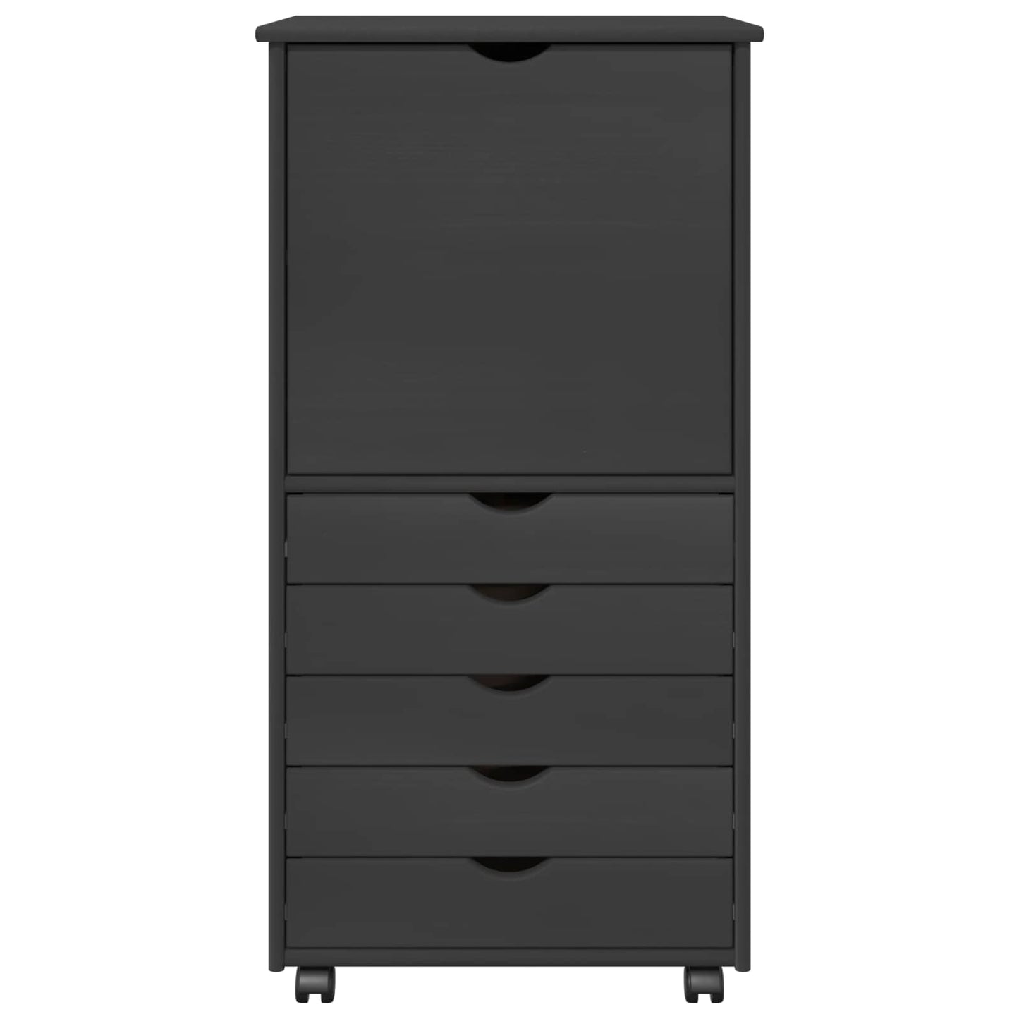 vidaXL Κινητό Ντουλάπι 53 x 39 x 103 cm Στερεό ξύλο πεύκου Γκρι