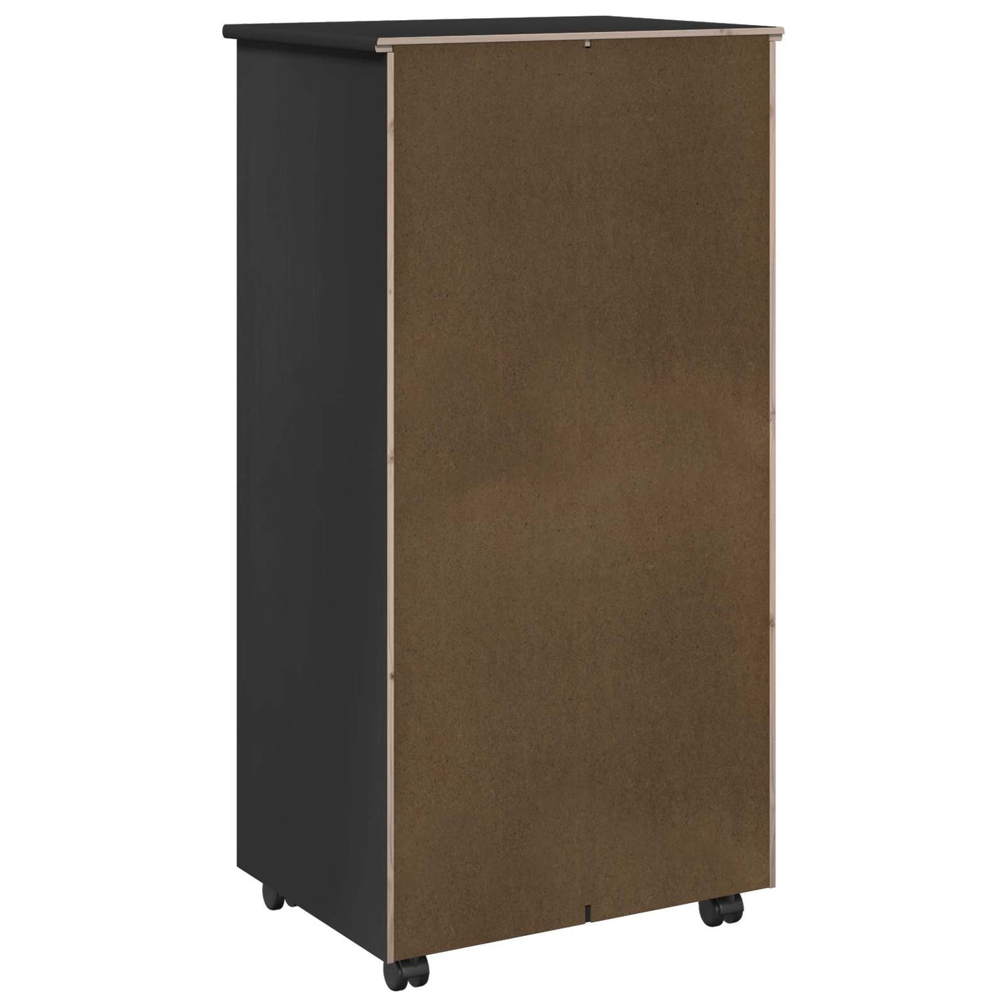 vidaXL Κινητό Ντουλάπι 53 x 39 x 103 cm Στερεό ξύλο πεύκου Μαύρο
