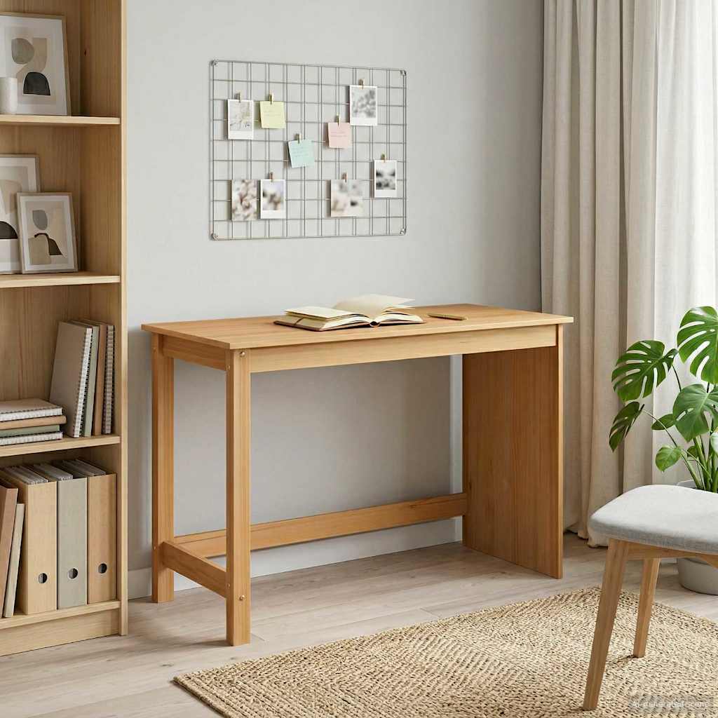 vidaXL Γραφείο Μέλι Καφέ 112 x 50 x 75 εκ. Στερεό ξύλο πεύκου