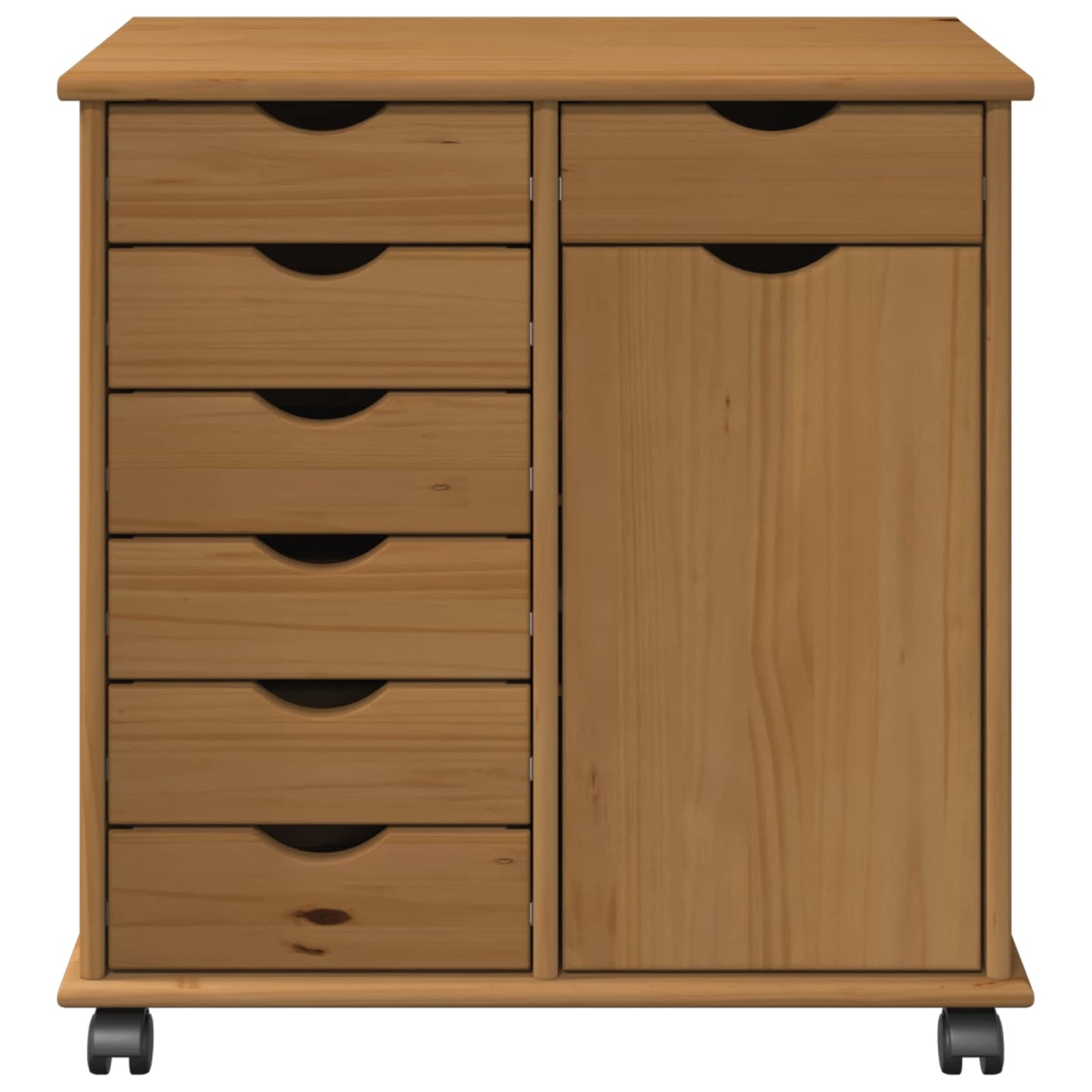 vidaXL Κινητό Ντουλάπι με τροχούς Μέλι Καφέ 63,5 x 39 x 65,5 εκ