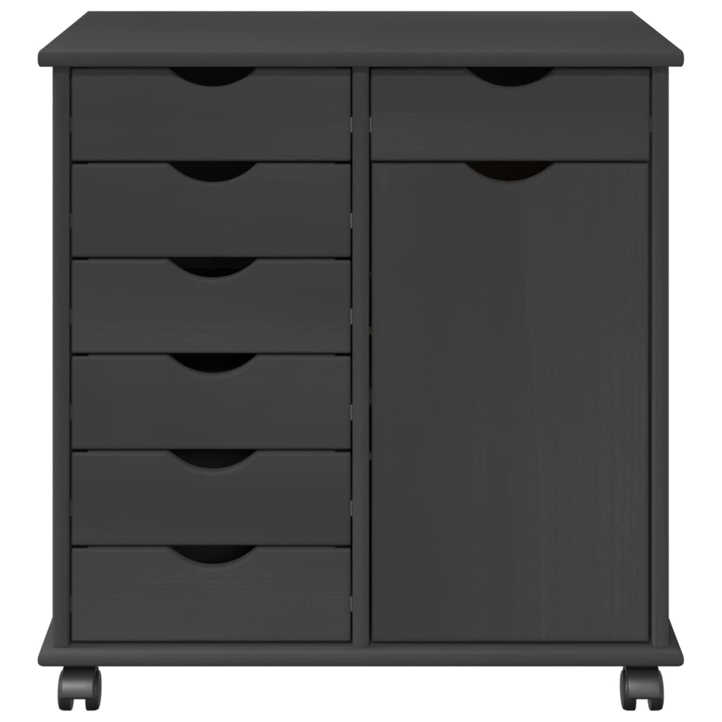 vidaXL Κινητό Ντουλάπι 63,5 x 39 x 65,5 εκ Στερεό ξύλο πεύκου Γκρι