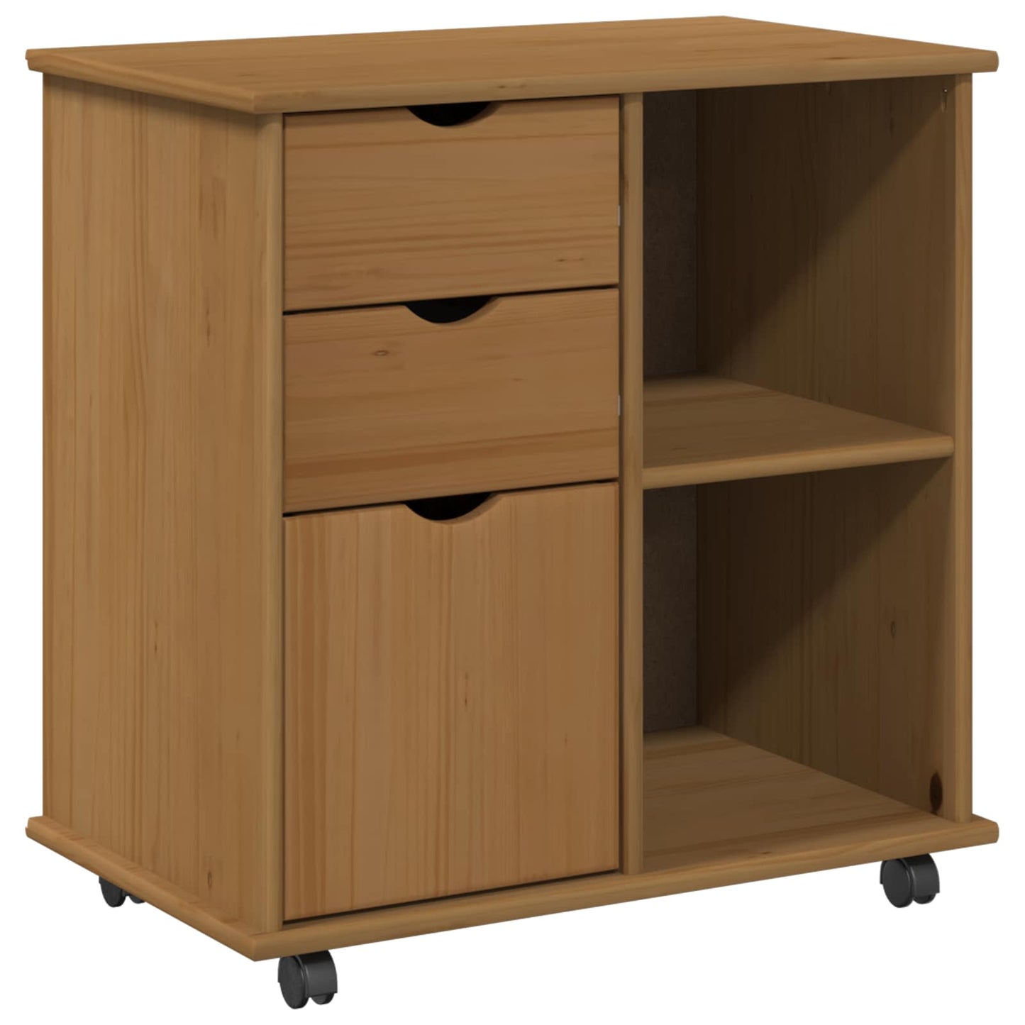 vidaXL Κινητό Ντουλάπι 63,5 x 39 x 65,5 εκ. Στερεό ξύλο πεύκου