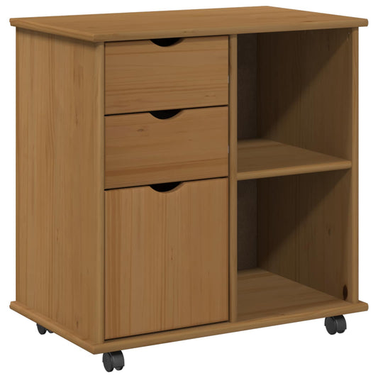 vidaXL Κινητό Ντουλάπι 63,5 x 39 x 65,5 εκ. Στερεό ξύλο πεύκου