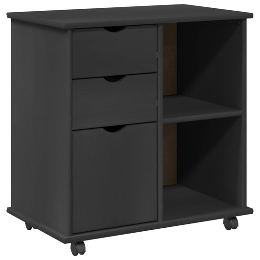 vidaXL Κινητό Ντουλάπι 63,5 x 39 x 65,5 εκ. Στερεό ξύλο πεύκου Γκρι