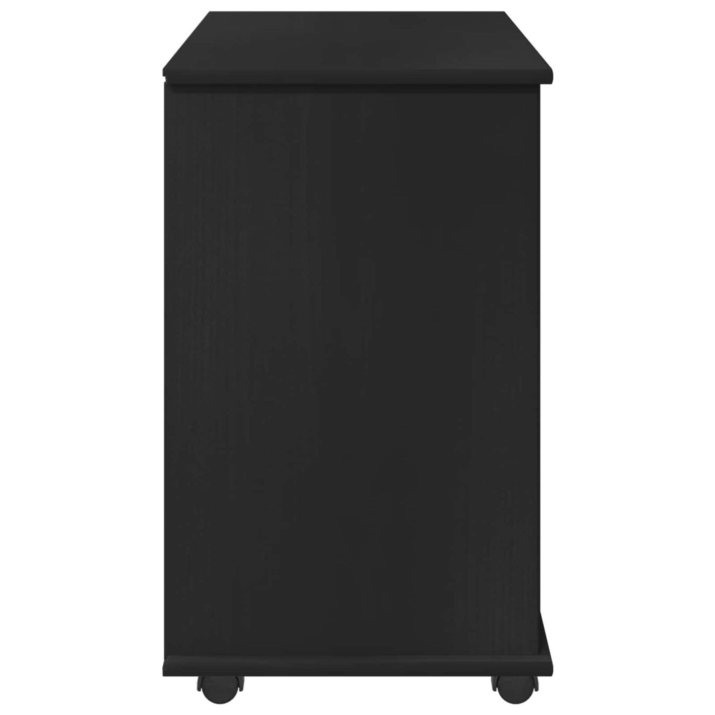 vidaXL Κινητό Ντουλάπι 63,5 x 39 x 65,5 εκ. Στερεό ξύλο πεύκου Μαύρο