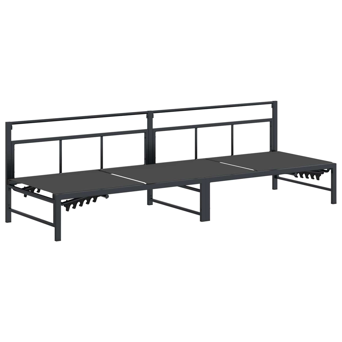 vidaXL Ξαπλώστρα Μαύρο 200 x 62 x 59,5 εκ Textilene