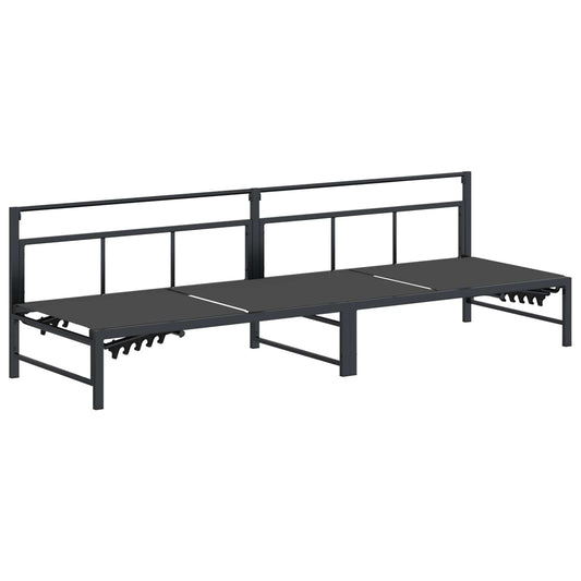 vidaXL Ξαπλώστρα Μαύρο 200 x 62 x 59,5 εκ Textilene