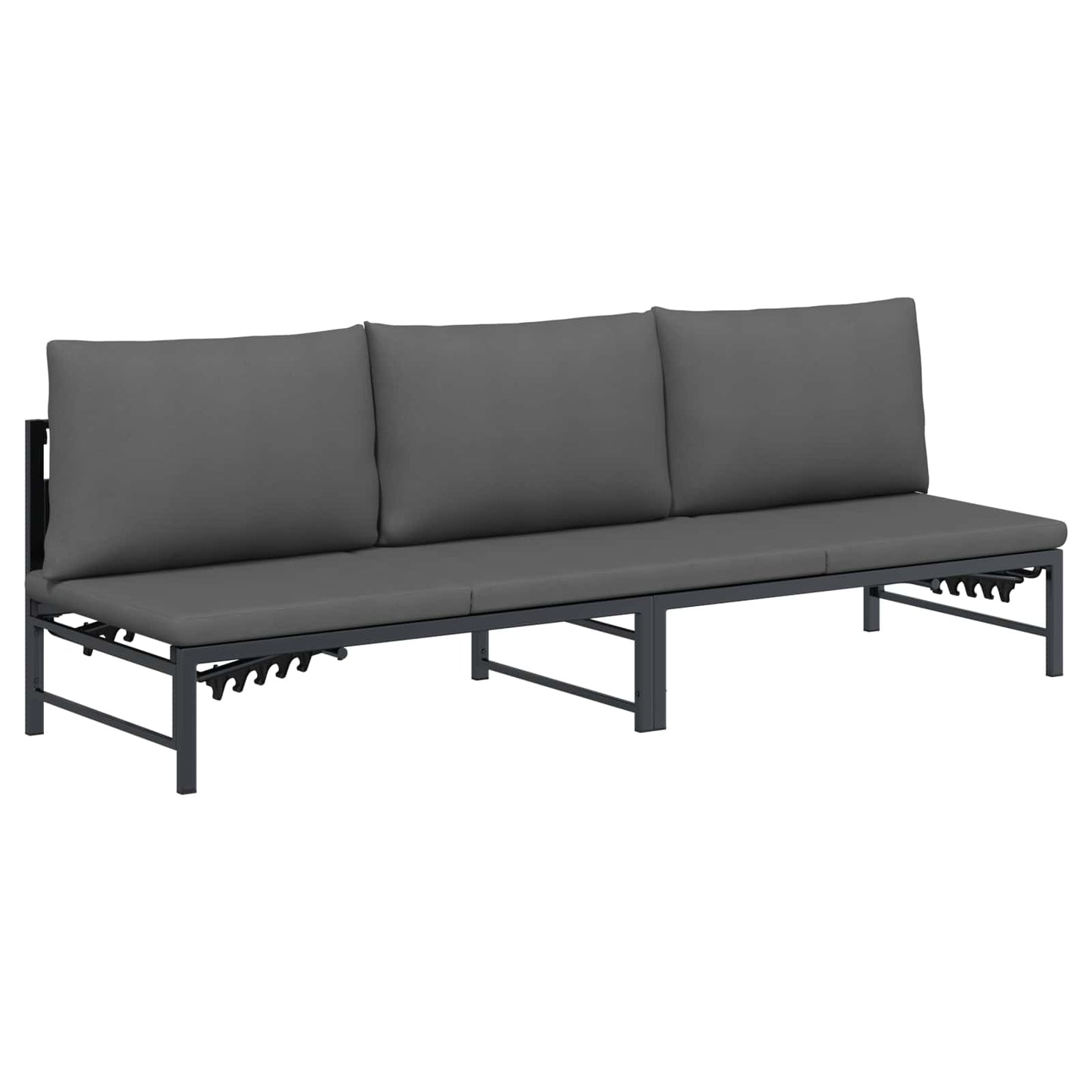 vidaXL Ξαπλώστρα 3 Ατόμων Μαύρο 200 x 62 x 59,5 εκ Textilene