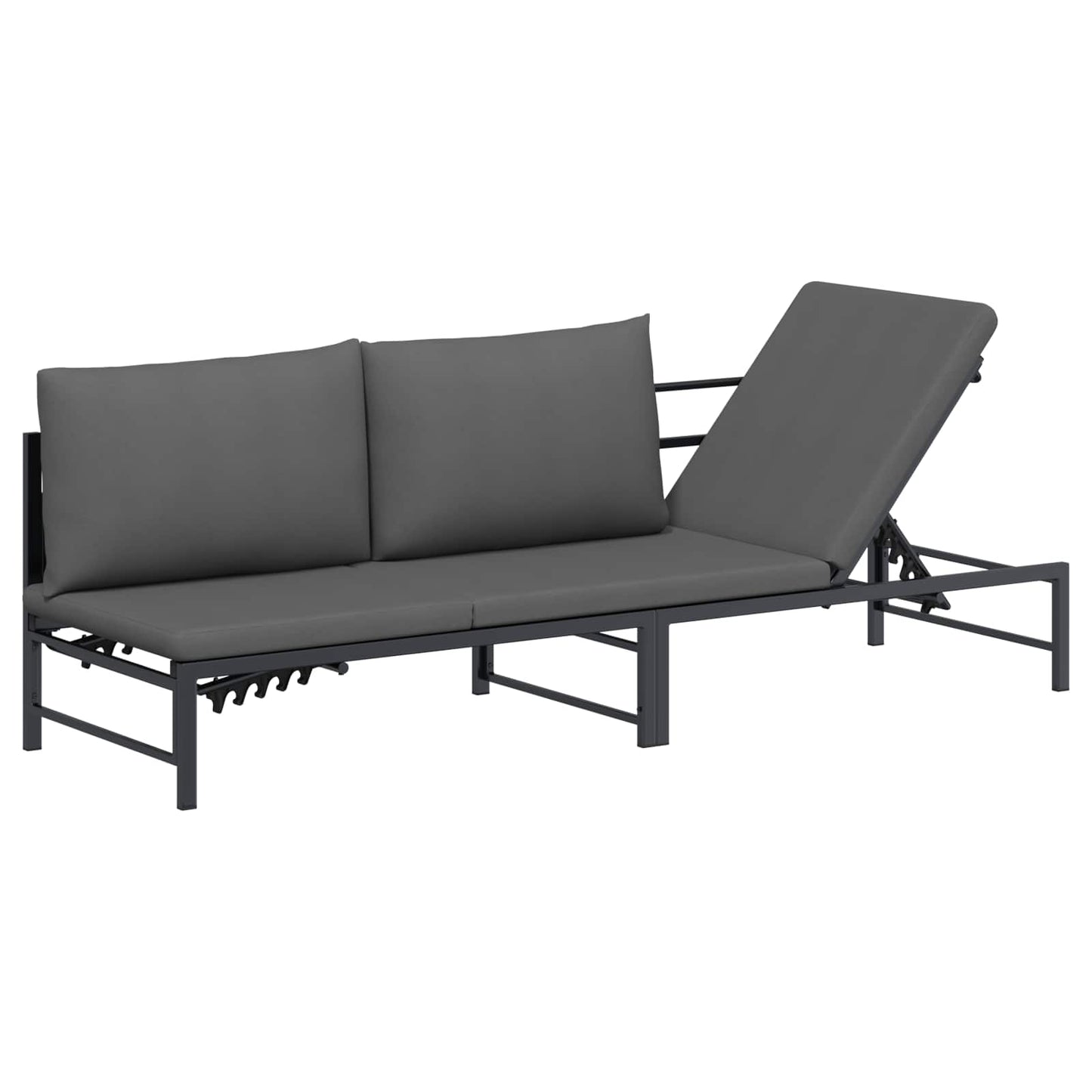vidaXL Ξαπλώστρα 3 Ατόμων Μαύρο 200 x 62 x 59,5 εκ Textilene