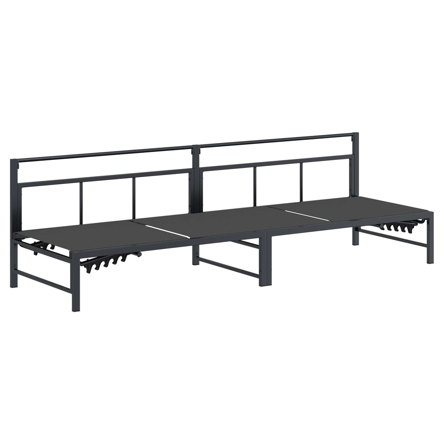 vidaXL Ξαπλώστρα 3 Ατόμων Μαύρο 200 x 62 x 59,5 εκ Textilene