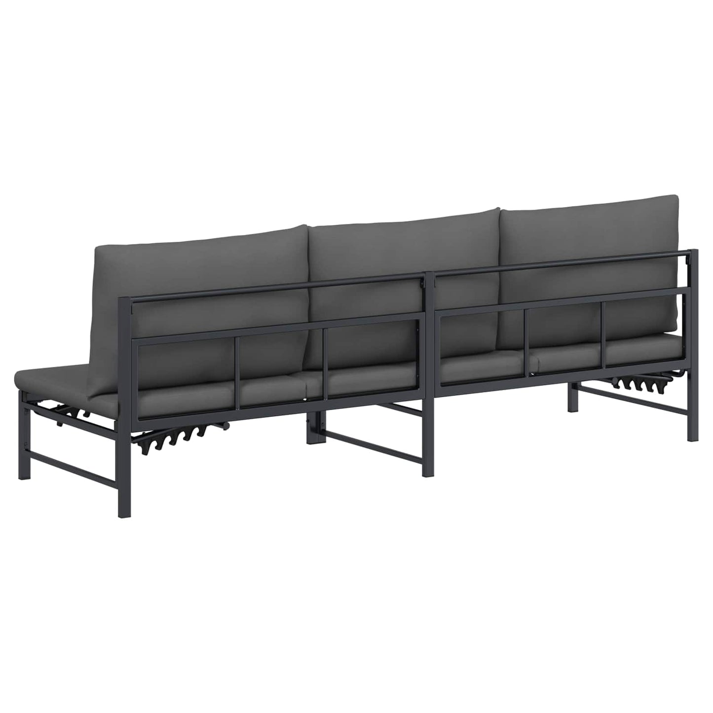 vidaXL Ξαπλώστρα 3 Ατόμων Μαύρο 200 x 62 x 59,5 εκ Textilene