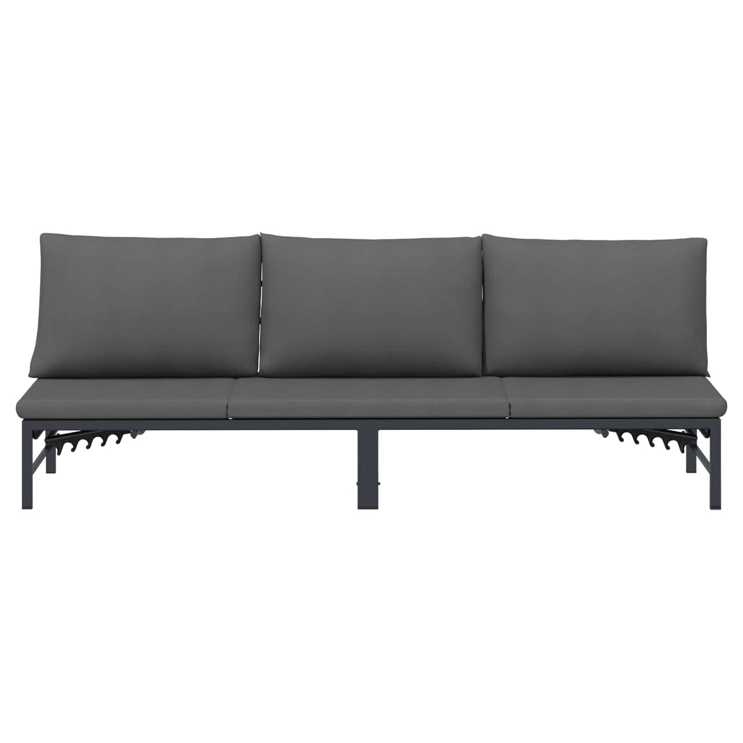 vidaXL Ξαπλώστρα 3 Ατόμων Μαύρο 200 x 62 x 59,5 εκ Textilene