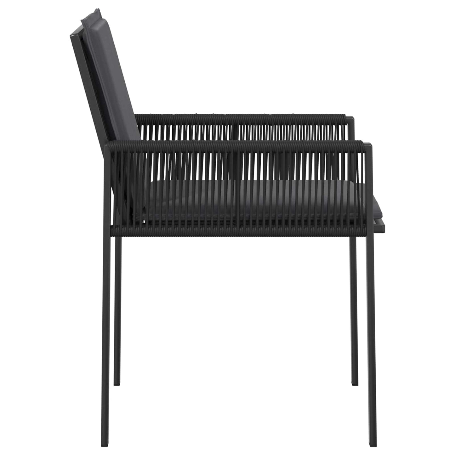 vidaXL Καρέκλες Κήπου 6 pcs Μαύρο και Σκούρο Γκρίζο συνθετικό ρατάν