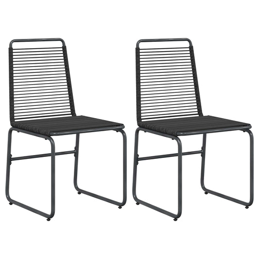 vidaXL Καρέκλες Κήπου 2 pcs Μαύρο 48 x 55 x 89,5 εκ. Ρατάν
