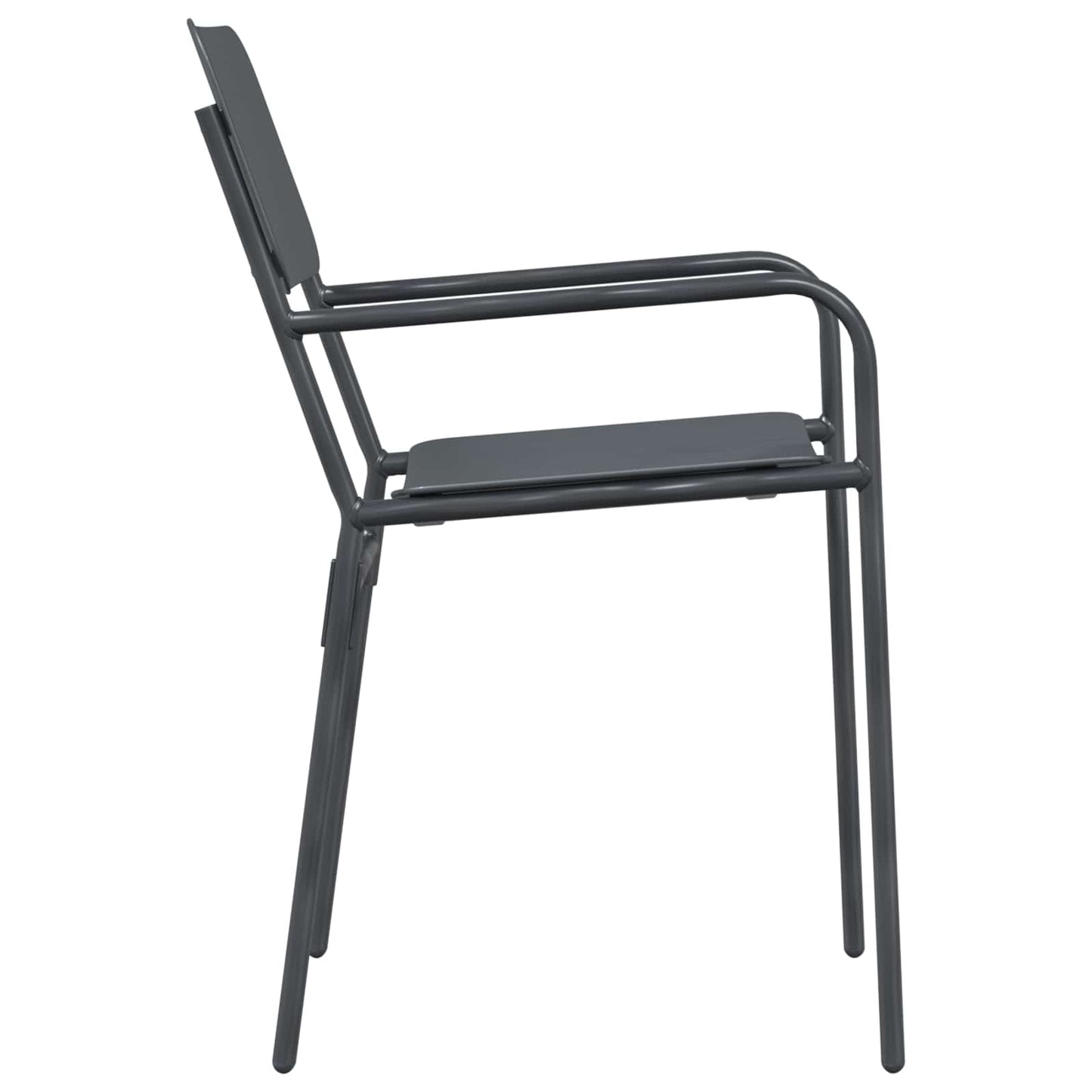 vidaXL Καρέκλες Κήπου 2 pcs Ανθρακί 51 x 55 x 81 εκ Ατσάλι