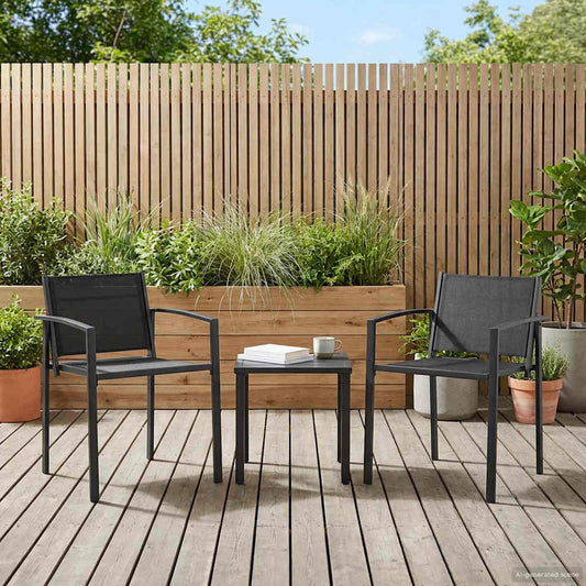 vidaXL Καρέκλες Κήπου 2 pcs Μαύρο και Ανθρακί 53,5 x 59 x 77 εκ