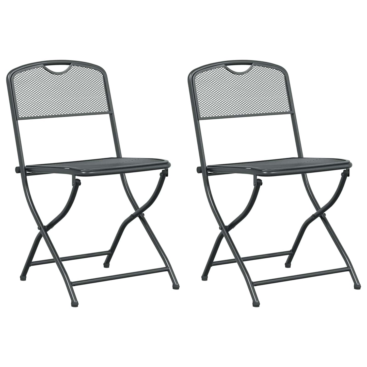vidaXL Καρέκλες Κήπου 2 pcs Ανθρακί 52,5 x 46 x 82 εκ Σίδερο