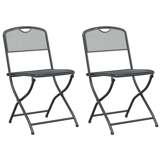 vidaXL Καρέκλες Κήπου 2 pcs Ανθρακί 52,5 x 46 x 82 εκ Σίδερο