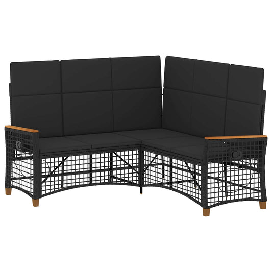 vidaXL Σετ Κήπου με Ανακλινόμενο Σαλονιού Μαύρο 164 x 164 x 112 εκ.